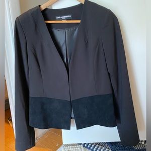 Karl Lagerfeld Black Jacket with Suede Details